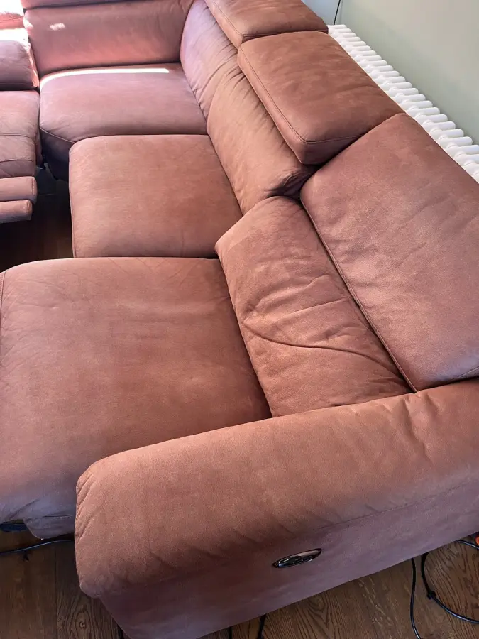 Heavy stained recliner — after cleaning